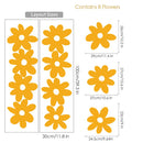Axyaa Boho Daisy Flowers Wall Decals - Home Decor Vinyl Stickers for Kids Nursery