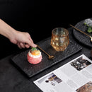 Axya Rock Texture Ceramic Flat Plate for Molecular Cuisine and Specialty Tableware