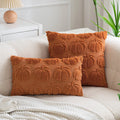 Axyaa Halloween Pumpkin Plush Pillowcase: Simple & Embroidered Cojines Cover