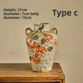 Axyaa Hand-Painted Persimmon Hydroponic Flower Vase for Entrance, Living Room, TV Cabinet