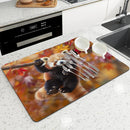 Axyaa Autumn Red Panda Maple Leaf Drying Mat