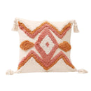 Axyaa Tufted Tassel Boho Cushion Cover in Warm Colors