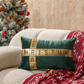 Velvet Christmas Pillowcase 30x50 Festive Gold-Embossed Throw Cover for Home Sofa