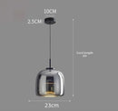 Axyaa Ash Grey Glass Pendant Light LED Chandelier, Modern Nordic Design for Living Room.