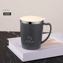 Axyaa Double Wall Stainless Steel Thermal Coffee Cup with Handle and Lid