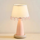 Memphis Ceramic Table Lamp with Nordic Fabric Shade for Bedroom, Living Room - Axyaa