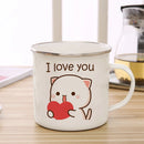 Axyaa Cute Animal Enamel Cup Breakfast Mug Set