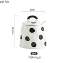 Axya Hand-Drawn Ceramic Seasoning Jar Set