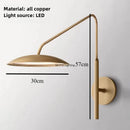 Axyaa Nordic Copper Wall Lamps with Long Arm Poles for Offices, Bedrooms, and Living Rooms
