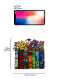 Colorful Flowers & Books Acrylic Suncatcher Window Decor by Axyaa