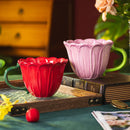 Axyaa Delicate Flower Camellia Coffee Mug Large Capacity Breakfast Cup