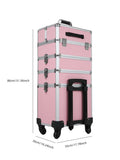Axyaa Aluminum Compact Cosmetic Makeup Case On Wheels