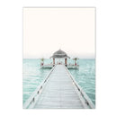 Axyaa Seascape Canvas Painting: Beach Coconut Tree Wall Art Print for Living Room