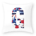 Axyaa Striped Alphabet Decorative Cushion Cover in Blue and White, 45x45cm