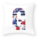 Axyaa Striped Alphabet Decorative Cushion Cover in Blue and White, 45x45cm