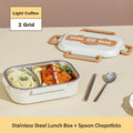 Axyaa Stainless Steel Microwavable Bento Lunch Box with Insulated Bag