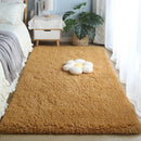 Axyaa Plush Khaki Faux Lambswool Rug | Thick Fluffy Anti-Slip Carpet for Home Decor