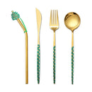Axyaa Christmas Stainless Steel Cutlery Set with Golden Straw Gift Box