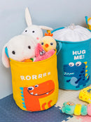 Axyaa Kids Cartoon Animals Laundry Basket - Foldable Toy Organizer & Storage Barrel