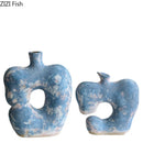 Axyaa Apple Ceramic Vase Retro Plant Pot Table Decor Aesthetic Floral Room Decoration