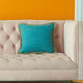 Axyaa Linen Farmhouse Cushion Cover with Hemp Rope Edging - 45x45cm