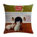 Axyaa Animal Oil Painting Pillowcase: Flax Sofa Cushion Adornment Cover