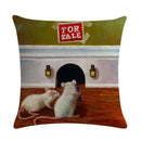 Axyaa Animal Oil Painting Pillowcase: Flax Sofa Cushion Adornment Cover