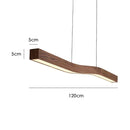 Axyaa LED Pendant Chandelier | Retro Walnut Wood Metal Hanging Lamp for Dining Table