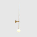Axyaa Minimalist Metal Pipe Wall Sconces with LED Glass Ball Deco