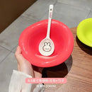 Axyaa Wave Salad Bowl Saucer - Creamy Color, Ins Style, Dishwasher Safe, Dessert Snack