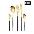 Axyaa Gold Western Tableware Set: 6pcs/30pcs Stainless Steel Knife, Fork, Spoon