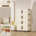 Axyaa 23.6" Double-Door Foldable Storage Box, Heavy-Duty Rolling Cabinet for Various Items