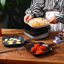 Axyaa Ceramic Square Dinner Plate Set - High Value Western Food Baking Handle
