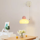 Axyaa Nordic LED Wall Light: Adjustable Glass Bedside Lamp with Pull Chain Switch