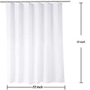 Axyaa Solid Color Fabric Shower Curtain Set with Hook - 72" x 72"