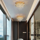 Axyaa Crystal Chrome LED Ceiling Chandelier Light with Remote Control
