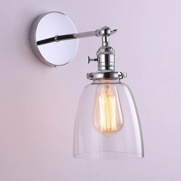 Axyaa Minimalist Glass Wall Lamps Antique Bronze Finish for Living Room Bedroom