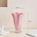 Axyaa Wave Glass Vase Art Decor Hydroponic Flower Arrangement Ornaments
