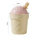 Axyaa Ice Cream Cone Ceramic Cup with Cover and Scoop
