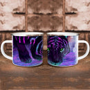 Axyaa Winter Tiger Mother & Cubs Enamel Camping Mug - 12oz Home Tea Cup