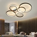 Axyaa Modern LED Chandelier Black/Gold Light Luxury Circular Ring Ceiling Fixture