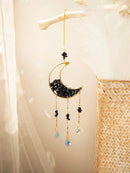 Axyaa Moon Crystal Suncatcher with Colorful Prism Pendant - Garden, Patio, Home Décor