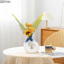 Axyaa Silver Ball Ceramic Vase for Elegant Room Decor