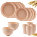 Axyaa Wheat Straw Cutlery Set - Unbreakable Eco-Friendly Kitchen Tableware for Camping and Kids