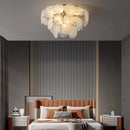 Axyaa Green Glass Crystal Chandelier Elegant Vintage Pendant Lighting for Home