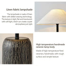 Axyaa Retro Ceramic Floor Lamp Nordic Fabric Art LED Standing Light