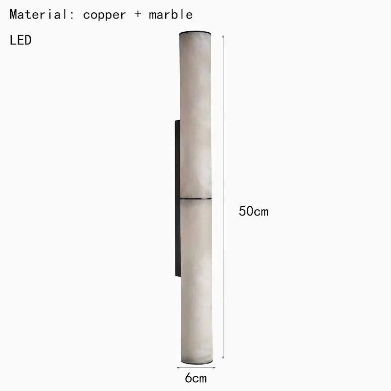 Axyaa Natural Marble LED Wall Lamp in Gold, Black, or Copper for Indoor Lighting