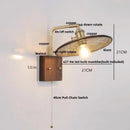 Axyaa Rotating LED Wall Light Fixture - Wood and Copper Bedside Lamp