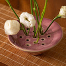 Axyaa Lotus Root Clay Bowl Vase for Hydroponic Floral Arrangements & Home Decor