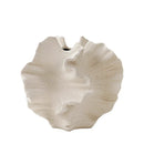 Axyaa Ceramic Petal Vase: Irregular Folds Curved Flowerpot for Home Decor & Arrangements